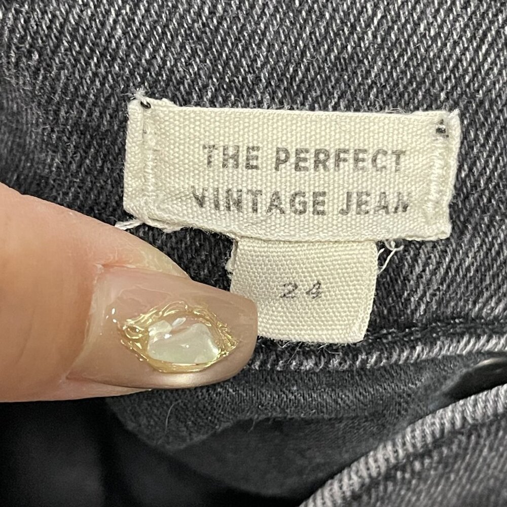 Madewell Womens The Perfect Vintage Jean Black Denim Straight Leg Size 24 - Picture 3 of 8